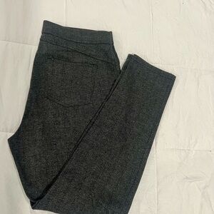 Vera Wang Black and Gray Herringbone Pants